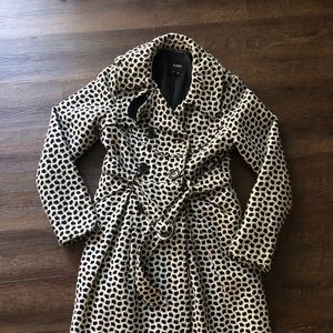 Black and white winter dress coat